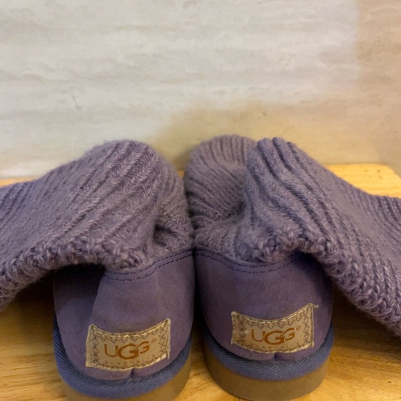 UGG Australia Classic Cardy Purple Knit Button Detail Boots - Picture 5 of 11